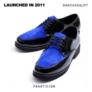 DanceZealot「Shiny Leather」Black/Blue-Popping shoes