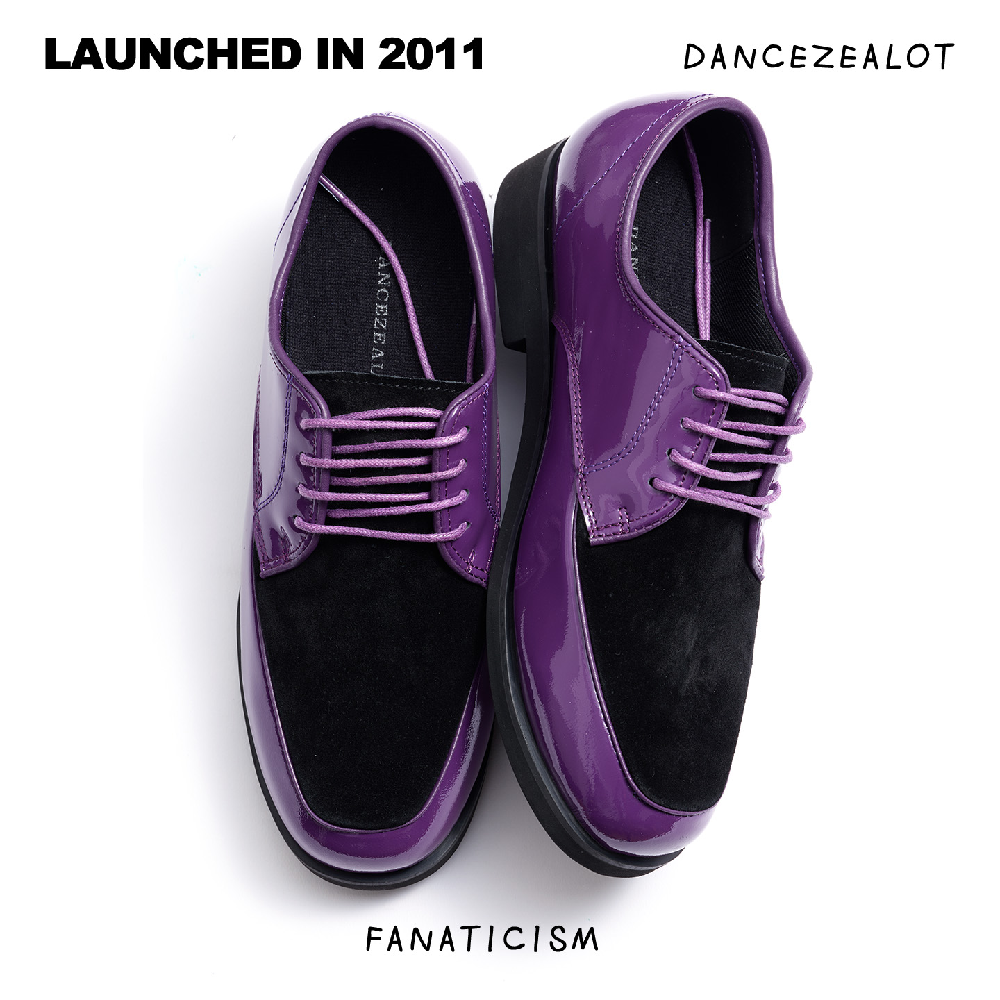 DanceZealot「Shiny Leather」Purple/Black-Popping shoes-S6 - Image 2