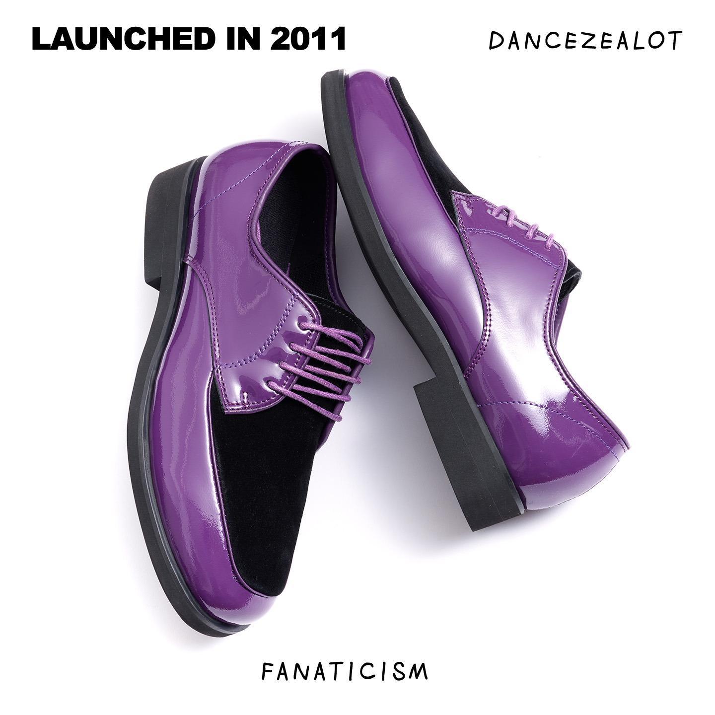 DanceZealot「Shiny Leather」Purple/Black-Popping shoes-S6 - Image 3