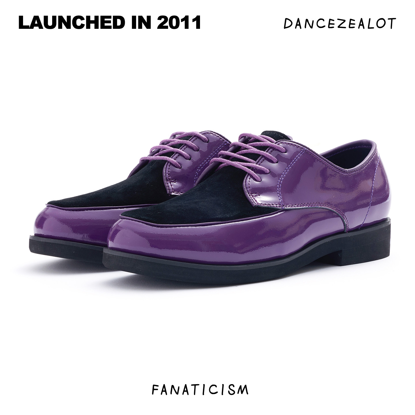 DanceZealot「Shiny Leather」Purple/Black-Popping shoes-S6 - Image 4