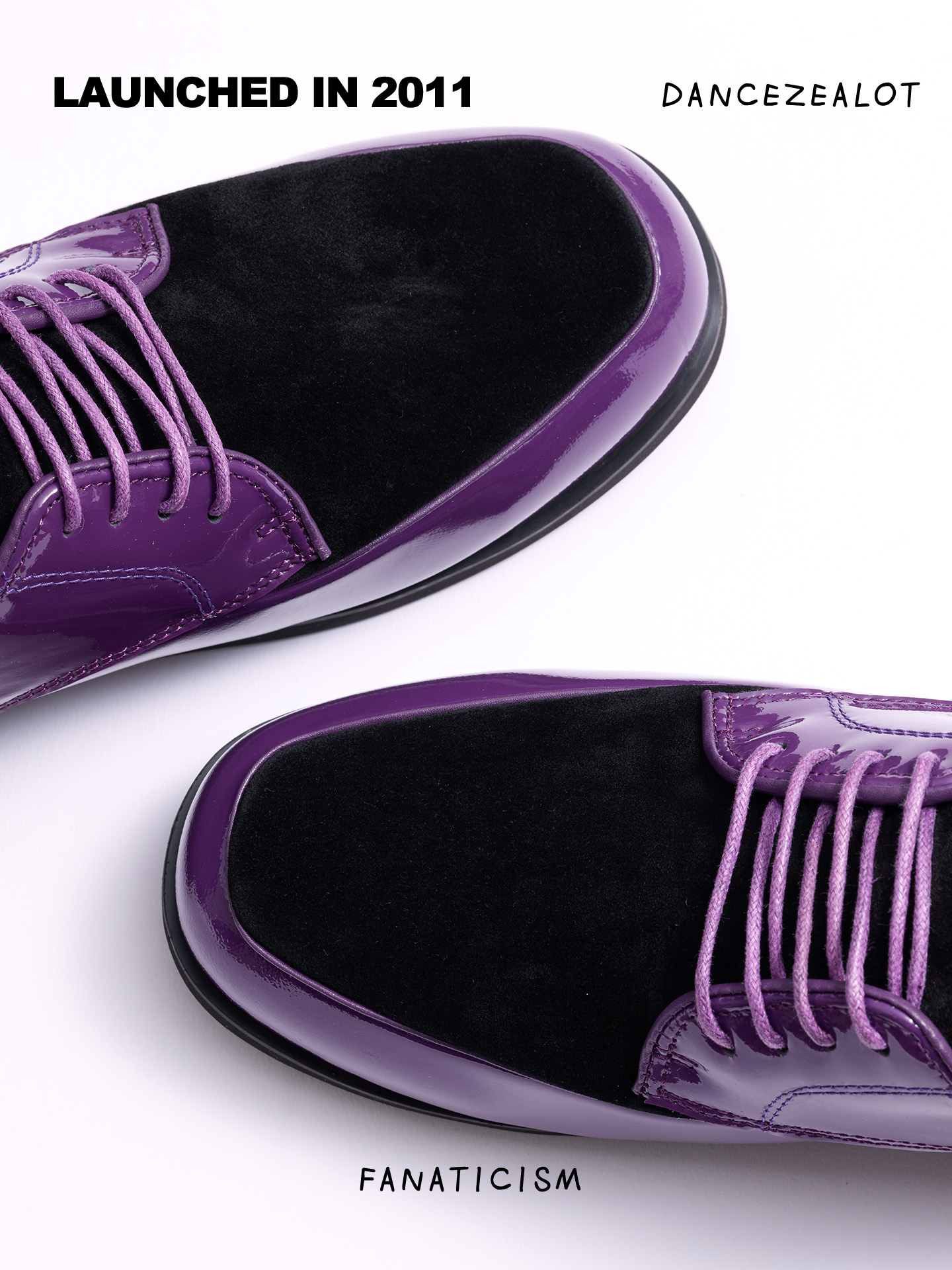 DanceZealot「Shiny Leather」Purple/Black-Popping shoes-S6 - Image 5